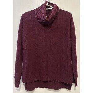 Madewell Burgundy Merino Wool Alpaca Blend Ribbed Turtleneck Sweater Small